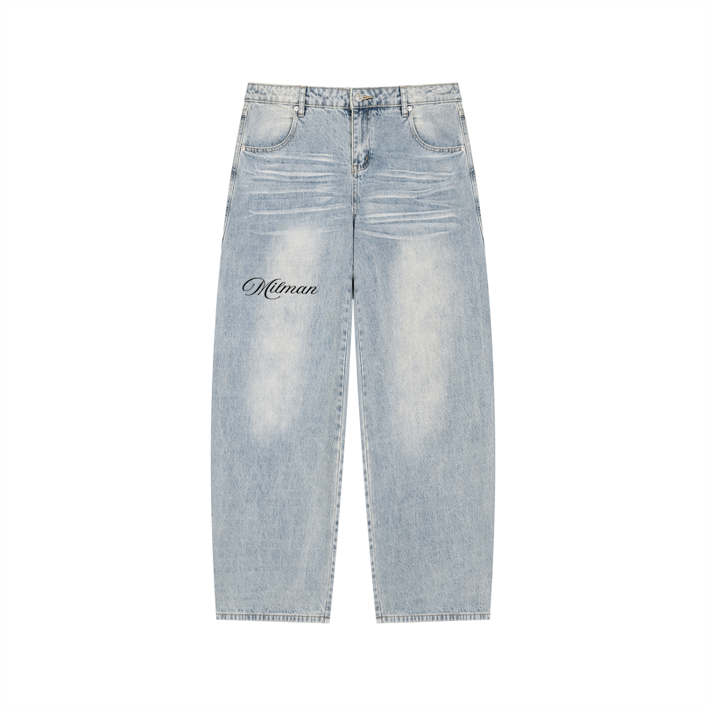 Men’s Enzyme Wash Wide Leg Jeans