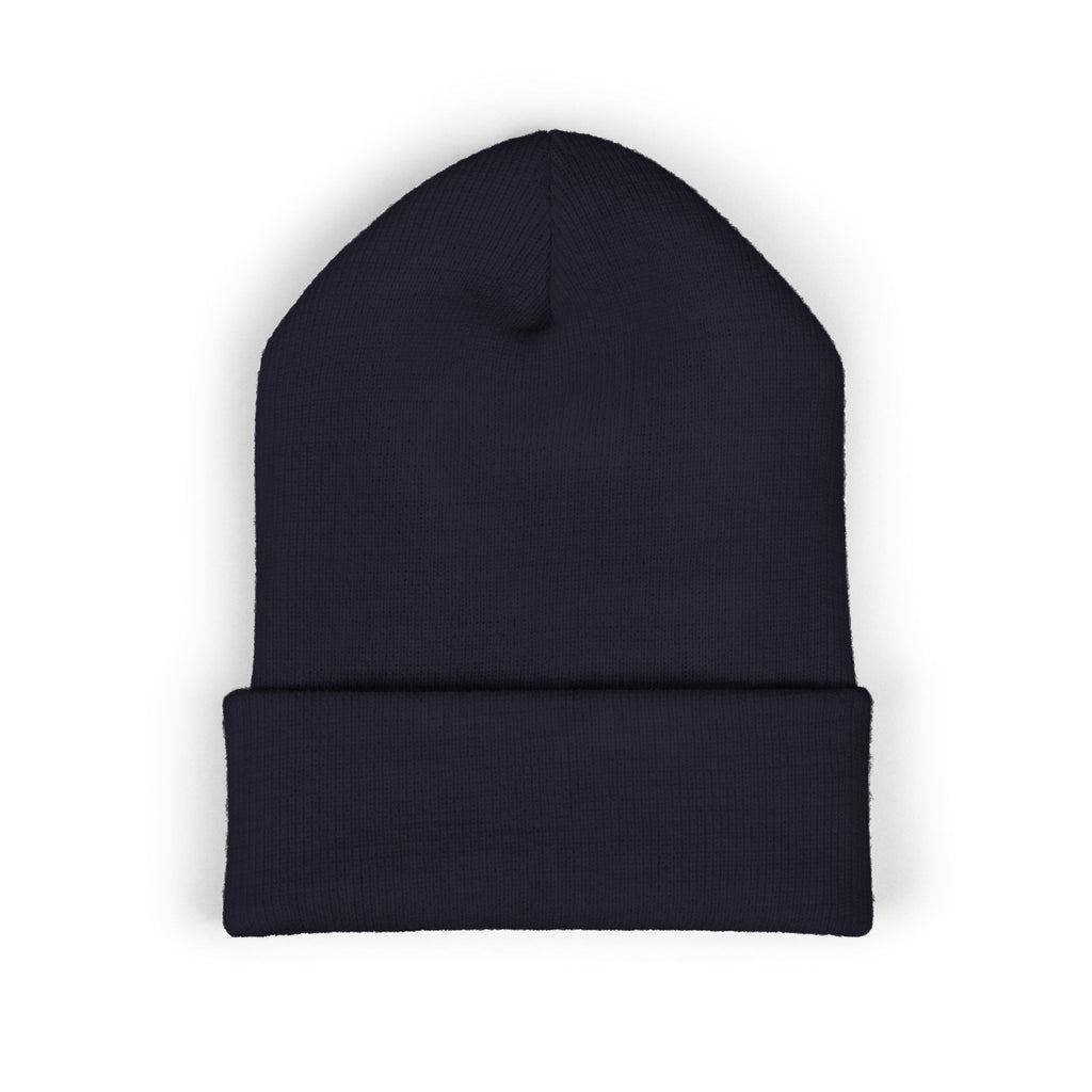 Embroidered LGC Cuffed Beanie — Olive Knit Winter Hat