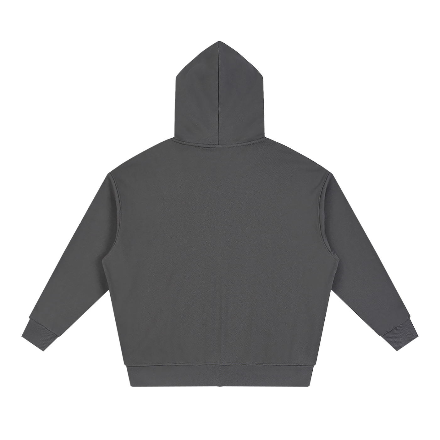Unisex Loose Solid Full Zip Hoodie