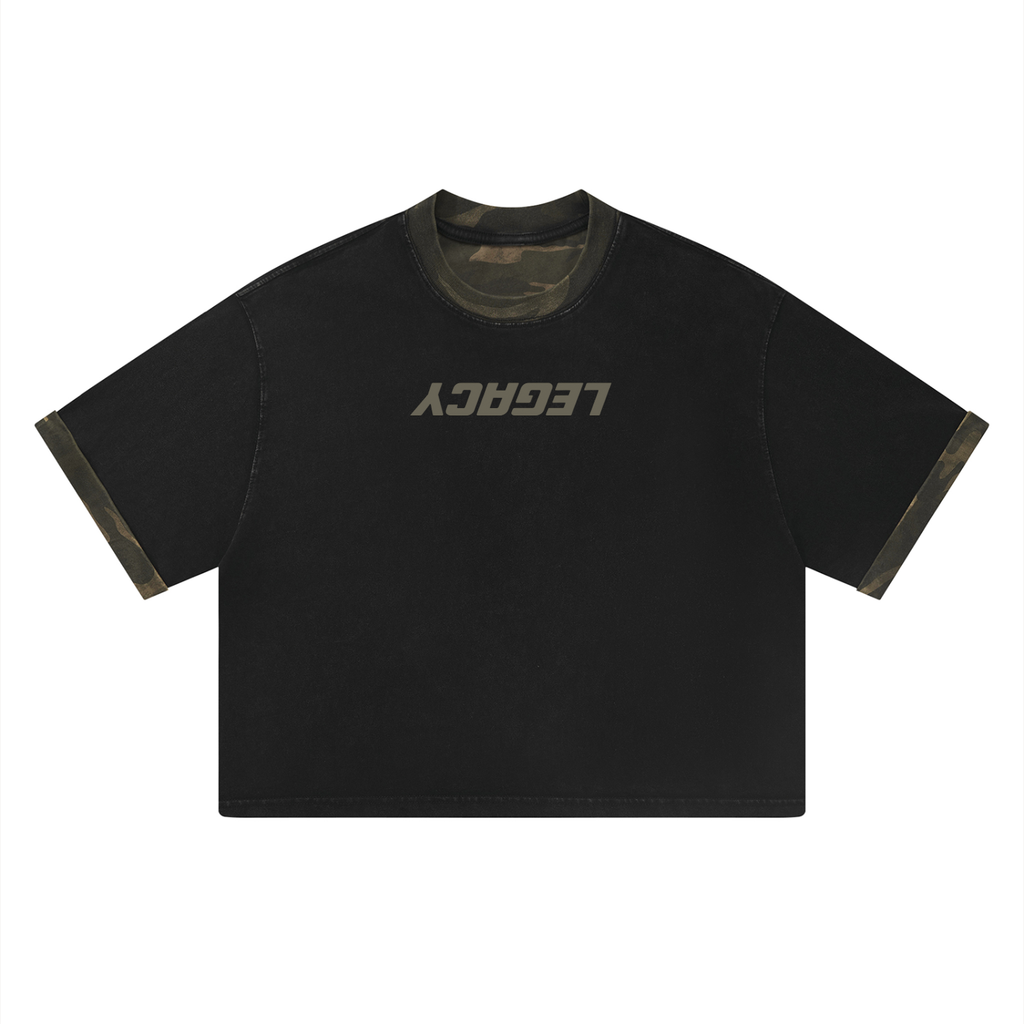 Unisex Mineral Washed Boxy Panel T-Shirt