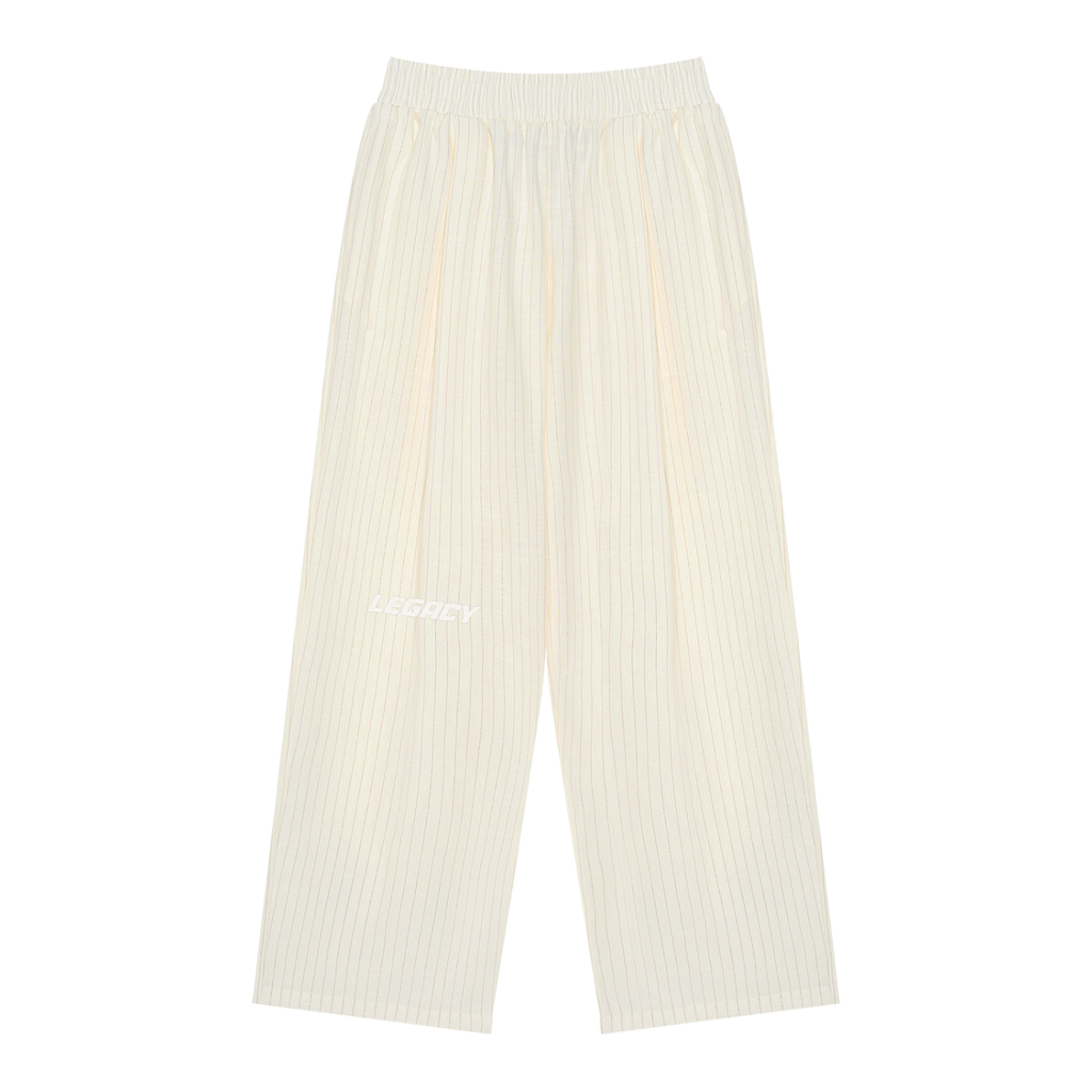 Unisex Striped Pleated Pants