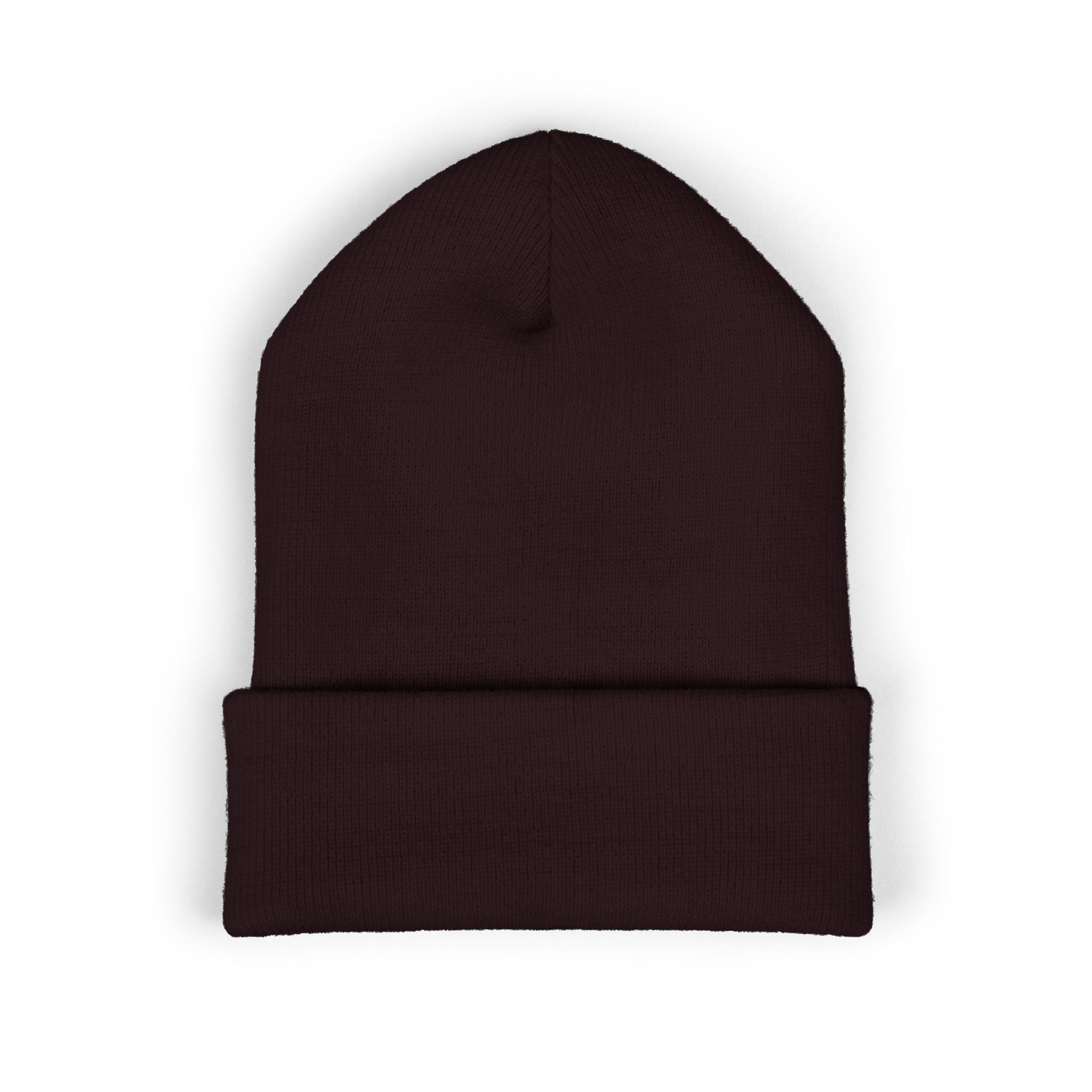 Embroidered LGC Cuffed Beanie — Olive Knit Winter Hat
