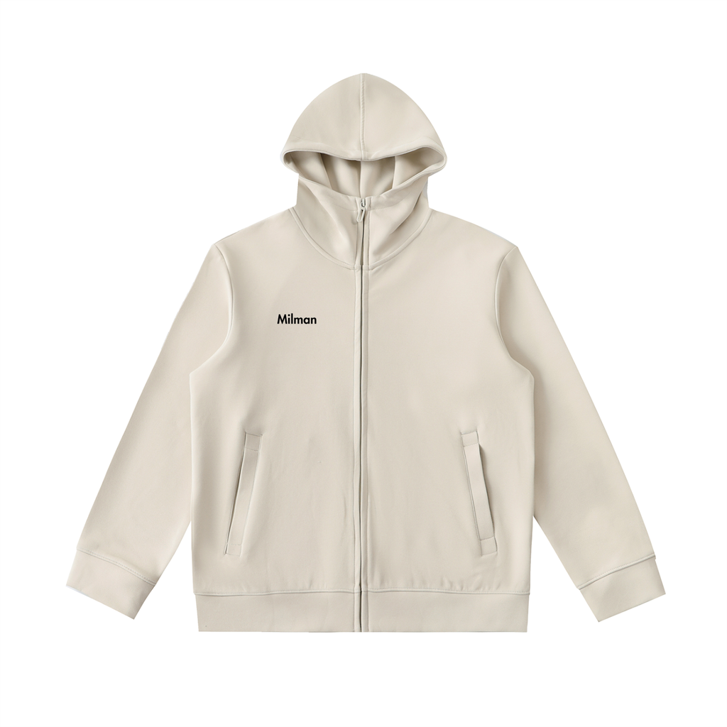 Essential Heavyweight High Neck  Zip-Up Hoodie